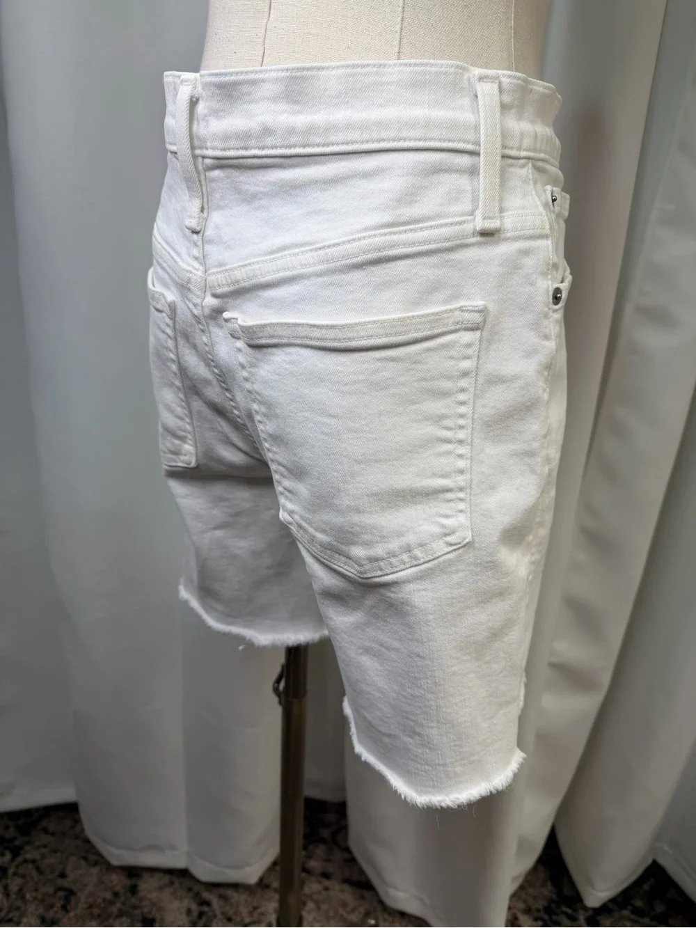 J. Crew ‘Long Denim High-Rise Short’ in White Size 27